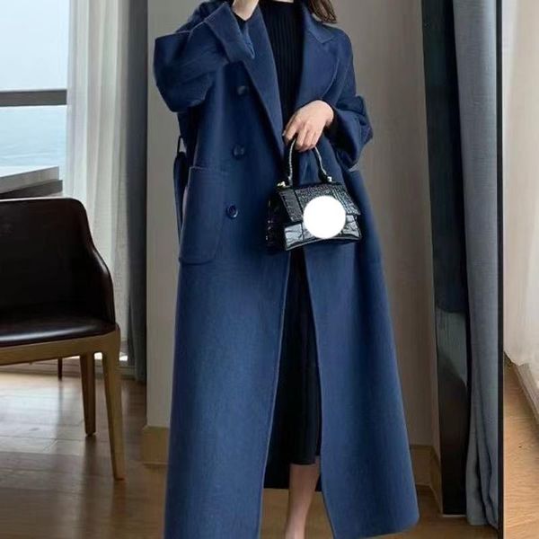 women's wool & blends 2021 women coat outerwear autumn winter warm woolen female long elegant double breasted navy blue jackegt, Black
women's wool & blends 2021 women coat outerwear autumn winter warm woolen female long elegant double breasted navy blue jackegt, Black