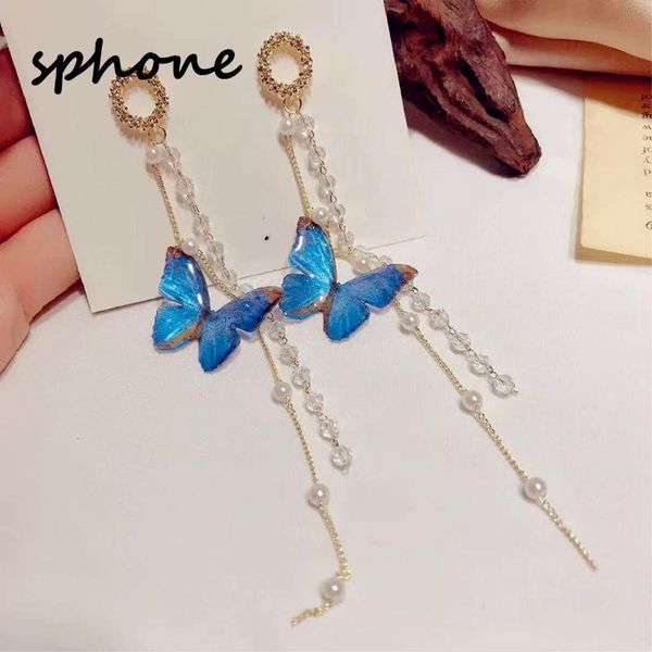 style female personality european and american fashion retro simple butterfly tassel pendant earrings dangle & chandelier, Silver
style female personality european and american fashion retro simple butterfly tassel pendant earrings dangle & chandelier, Silver
