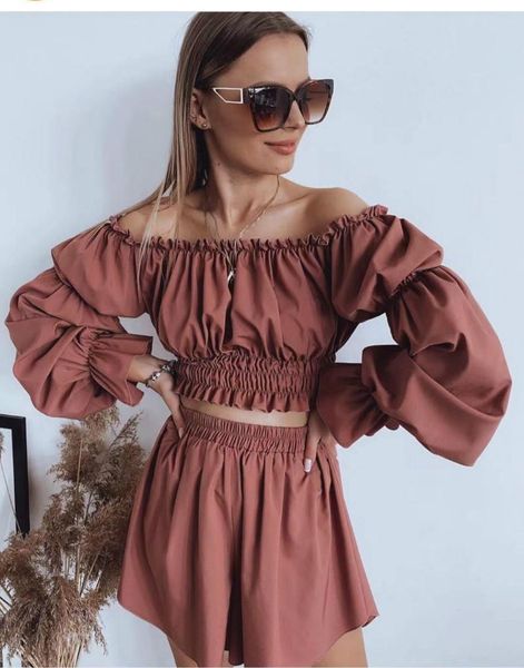 women's tracksuits 2021 women off shoulder ruffle sleeve short sets fashion chiffon backless elastic waist female summer basic casual s, Gray
women's tracksuits 2021 women off shoulder ruffle sleeve short sets fashion chiffon backless elastic waist female summer basic casual s, Gray