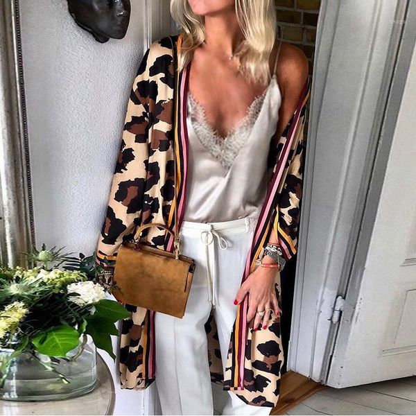 women's knits & tees women long sleeve open front outwear leopard print loose winter warm jacket1, White
women's knits & tees women long sleeve open front outwear leopard print loose winter warm jacket1, White