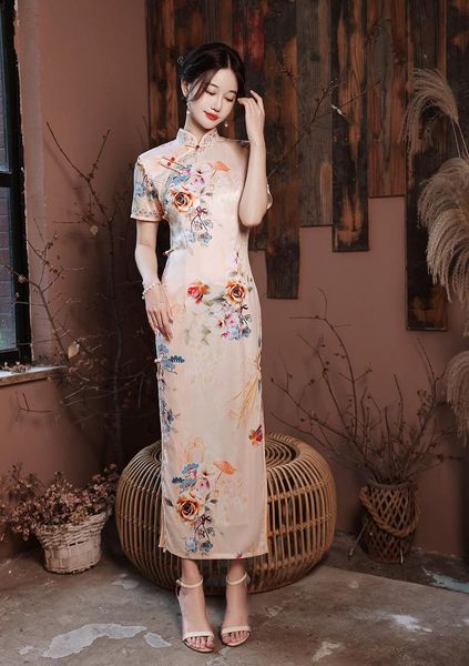 ethnic clothing autumn women printed satin lace trim short sleeve long qipao elegant orientale mandarin collar cheongsam oversize 4xl, Red
ethnic clothing autumn women printed satin lace trim short sleeve long qipao elegant orientale mandarin collar cheongsam oversize 4xl, Red
