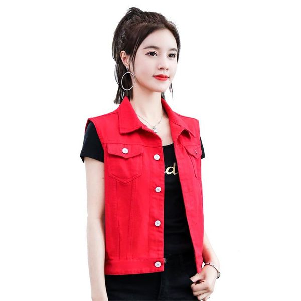 women's vests plus size casual denim jacket female vest blue red sleeveless short coat women autumn korean gilet femme h160, Black;white
women's vests plus size casual denim jacket female vest blue red sleeveless short coat women autumn korean gilet femme h160, Black;white