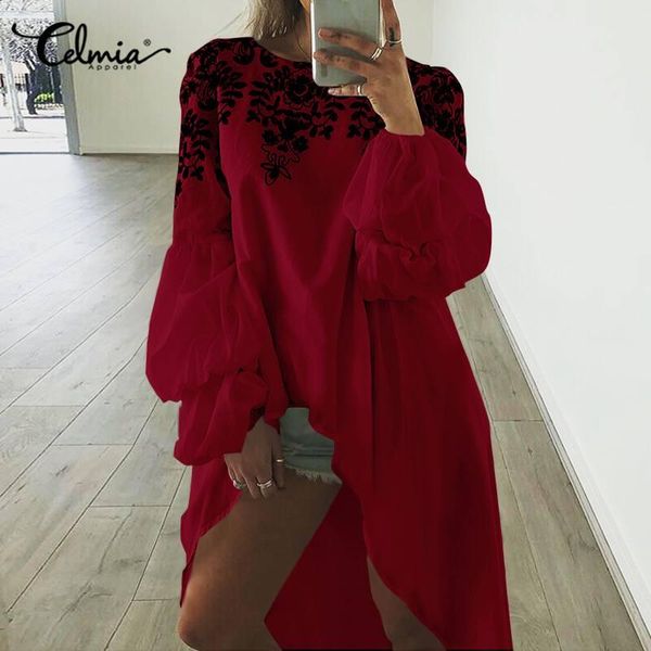women's blouses & shirts celmia vintage printed oversized 2021 autumn women lantern sleeve asymmetrical long hem casual loose o-neck, White
women's blouses & shirts celmia vintage printed oversized 2021 autumn women lantern sleeve asymmetrical long hem casual loose o-neck, White