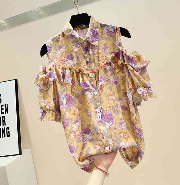 suits off floral chiffon shirt woman summer blouses lapel single-breasted cut shoulder ruffles shirts girls blusas, White;black
suits off floral chiffon shirt woman summer blouses lapel single-breasted cut shoulder ruffles shirts girls blusas, White;black