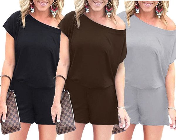 women's jumpsuits & rompers hsf2014-1 european and american fashion oblique shoulder short sleeve casual solid color jumpsuit, Black;white
women's jumpsuits & rompers hsf2014-1 european and american fashion oblique shoulder short sleeve casual solid color jumpsuit, Black;white