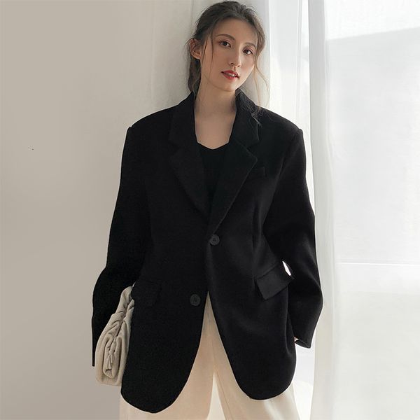 black wool coat autumn vintage thickening oversize female blazers outwear fashion, White;black
black wool coat autumn vintage thickening oversize female blazers outwear fashion, White;black