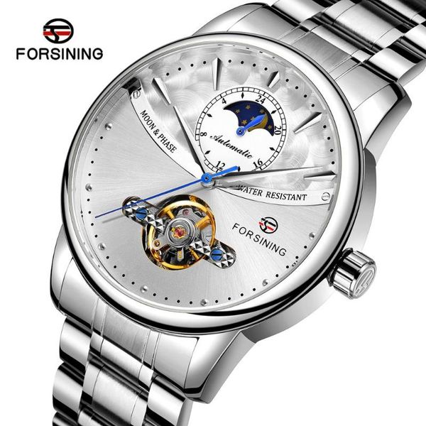 wristwatches forsining men watch automatic mechanical tourbillon sun moon clock white business stainless steel band wristwatch relojes hombr, Slivery;brown
wristwatches forsining men watch automatic mechanical tourbillon sun moon clock white business stainless steel band wristwatch relojes hombr, Slivery;brown