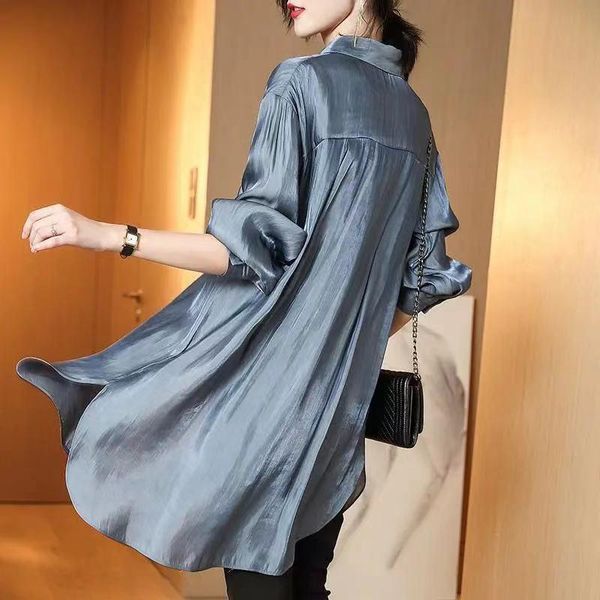 women's blouses & shirts solid chiffon long women summer 2021 turn-down collar long-sleeved casual all match female outwear coats, White
women's blouses & shirts solid chiffon long women summer 2021 turn-down collar long-sleeved casual all match female outwear coats, White