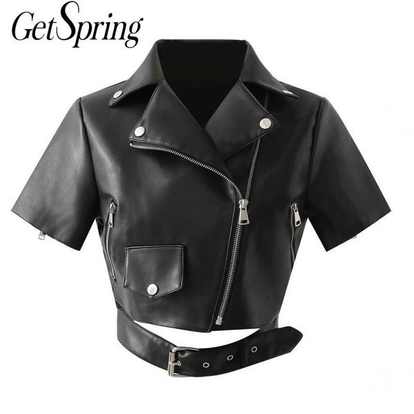 getspring women coat leather coats short sleeve high waist jackets vintage casual black pu 2021 women's & faux
getspring women coat leather coats short sleeve high waist jackets vintage casual black pu 2021 women's & faux
