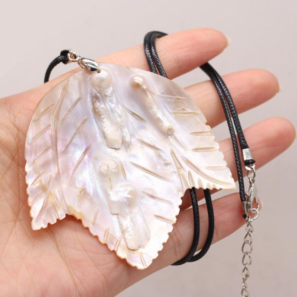 chains natural shell alloy necklace leaf-shaped pendant leather cord 2mm charms for elegant women love romantic gift, Silver
chains natural shell alloy necklace leaf-shaped pendant leather cord 2mm charms for elegant women love romantic gift, Silver