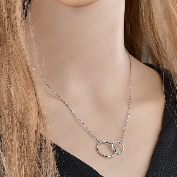 two interlocking infinity circles pendants necklace infinite circle necklaces for women girls fashion jewelry gift, Silver
two interlocking infinity circles pendants necklace infinite circle necklaces for women girls fashion jewelry gift, Silver