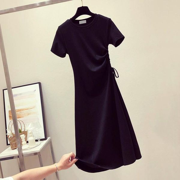 summer short sleeve fashion ruched dress women solid color o-neck bandage midi dresses black stretchy party vestidos casual, Black;gray
summer short sleeve fashion ruched dress women solid color o-neck bandage midi dresses black stretchy party vestidos casual, Black;gray