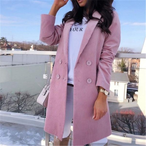 double breasted womens blazer fashion trend solid colors warm long sleeve casual coats winter designer female loose slim women outerwear, Black
double breasted womens blazer fashion trend solid colors warm long sleeve casual coats winter designer female loose slim women outerwear, Black