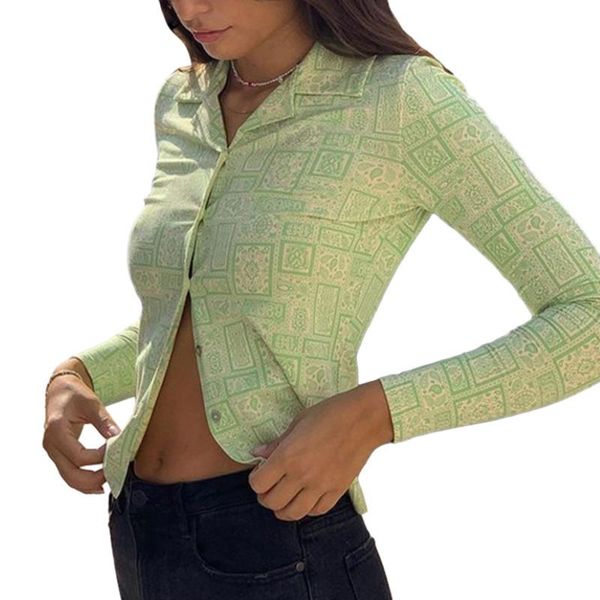 women's t-shirt women\u2021s casual long-sleeved cardigan fashion geometric printing lapel single-breasted spring autumn, White
women's t-shirt women\u2021s casual long-sleeved cardigan fashion geometric printing lapel single-breasted spring autumn, White