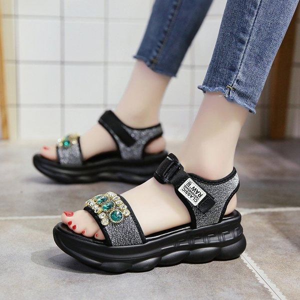 sandals 2021 summer women's sports wild thick bottom beach shoes female thick-soled casual platform student flat sandalia, Black
sandals 2021 summer women's sports wild thick bottom beach shoes female thick-soled casual platform student flat sandalia, Black
