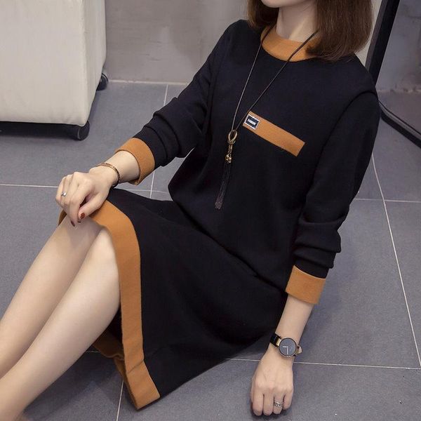 plus size women's autumn loose knitted dress 2021 long sleeve fashion warm sweater dresses mid-length female vestidos y312 casual, Black;gray
plus size women's autumn loose knitted dress 2021 long sleeve fashion warm sweater dresses mid-length female vestidos y312 casual, Black;gray