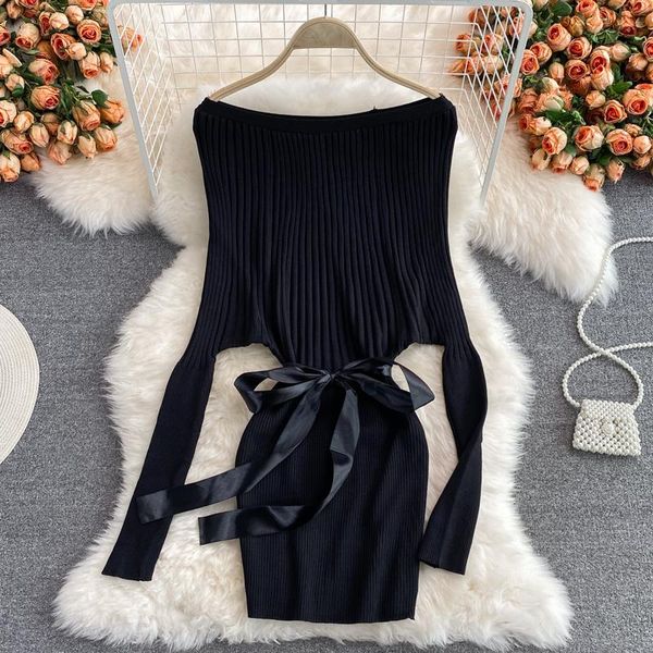 casual dresses 2021 fashion bat sleeve knitted dress women midi length buttock knit girl autumn winter elastic, Black;gray
casual dresses 2021 fashion bat sleeve knitted dress women midi length buttock knit girl autumn winter elastic, Black;gray
