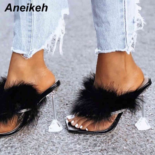 summer crystal flip flops square toe slides high heel slippers fashion outside slip on thin heels fluffy wome mules 210507, Black
summer crystal flip flops square toe slides high heel slippers fashion outside slip on thin heels fluffy wome mules 210507, Black