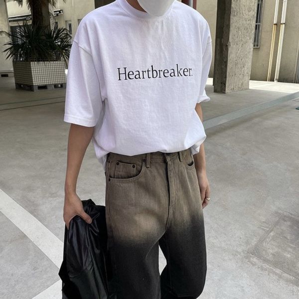 2021 summer new men's loose letter printed short sleeve t-shirt for men, White;black
2021 summer new men's loose letter printed short sleeve t-shirt for men, White;black