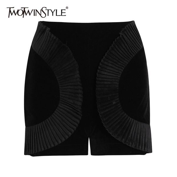 twotwinstyle black velour shorts for women high waist zipper ruched wide leg short female fashionable clothing 210517, White;black
twotwinstyle black velour shorts for women high waist zipper ruched wide leg short female fashionable clothing 210517, White;black