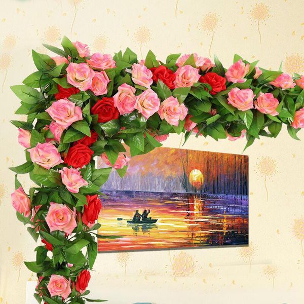 decorative flowers & wreaths 245cm silk artificial rose vine hanging with green leaves wedding home decoration for wall rattan fake plants
decorative flowers & wreaths 245cm silk artificial rose vine hanging with green leaves wedding home decoration for wall rattan fake plants