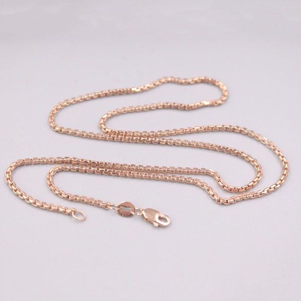 chains au750 real 18k rose gold chain neckalce for women female 1.8mm hollow box necklace 18''l gift, Silver
chains au750 real 18k rose gold chain neckalce for women female 1.8mm hollow box necklace 18''l gift, Silver
