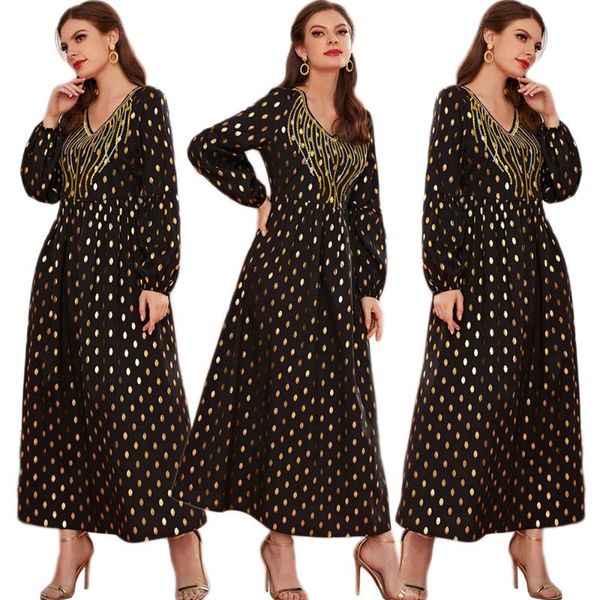 plus size women's v-neck long sleeve fashion polka dot print embroidered dress charm party evening muslim arab abaya islam ethnic cloth, Red
plus size women's v-neck long sleeve fashion polka dot print embroidered dress charm party evening muslim arab abaya islam ethnic cloth, Red