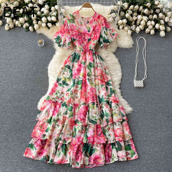 women printing ruffles midi-long dress v-neck short sleeve arrivals lady temperament fashion spring summer 11d607 210525, Black;gray
women printing ruffles midi-long dress v-neck short sleeve arrivals lady temperament fashion spring summer 11d607 210525, Black;gray