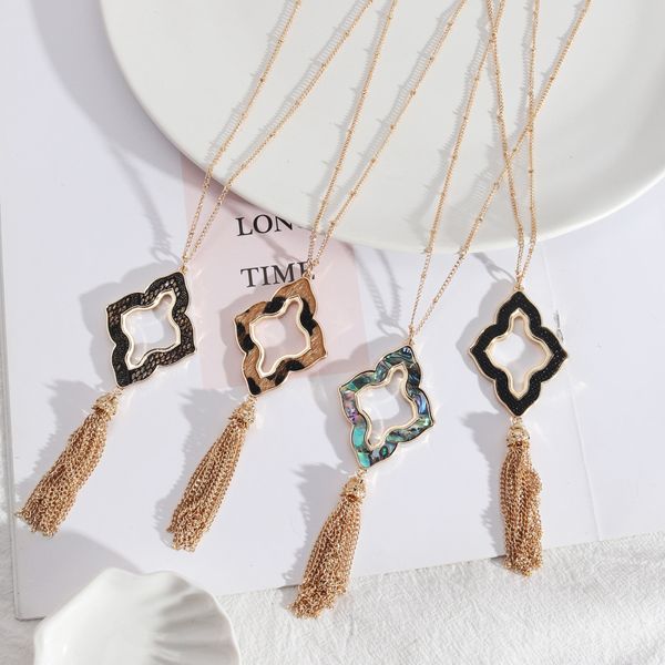 european american fashion jewelry simple flower pendant necklace with long tassel, Silver
european american fashion jewelry simple flower pendant necklace with long tassel, Silver