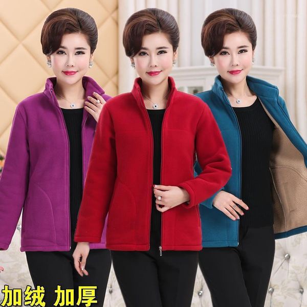 autumn women polar fleece mother outfit stand collar female jacket middle-aged thick large size casual coat1, Black;brown
autumn women polar fleece mother outfit stand collar female jacket middle-aged thick large size casual coat1, Black;brown