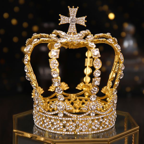 bridal crown headdress baroque crystal rhinestone gold round crown queen tiara crown jewelry party wedding hair accessoriesdio chan contact, Golden;white
bridal crown headdress baroque crystal rhinestone gold round crown queen tiara crown jewelry party wedding hair accessoriesdio chan contact, Golden;white