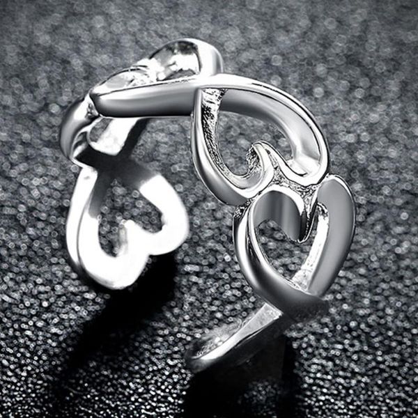 cluster rings arrival 925 silver jewelry 8-shape love heart open ring adjustable for women female fashion, Golden;silver
cluster rings arrival 925 silver jewelry 8-shape love heart open ring adjustable for women female fashion, Golden;silver