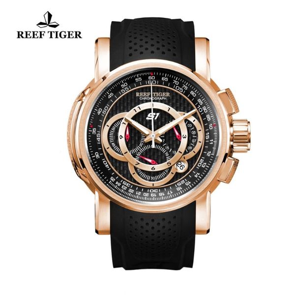 wristwatches reef tiger/rt designer sport watches with chronograph and date rose gold quartz rubber strap rga3063, Slivery;brown 
wristwatches reef tiger/rt designer sport watches with chronograph and date rose gold quartz rubber strap rga3063, Slivery;brown
