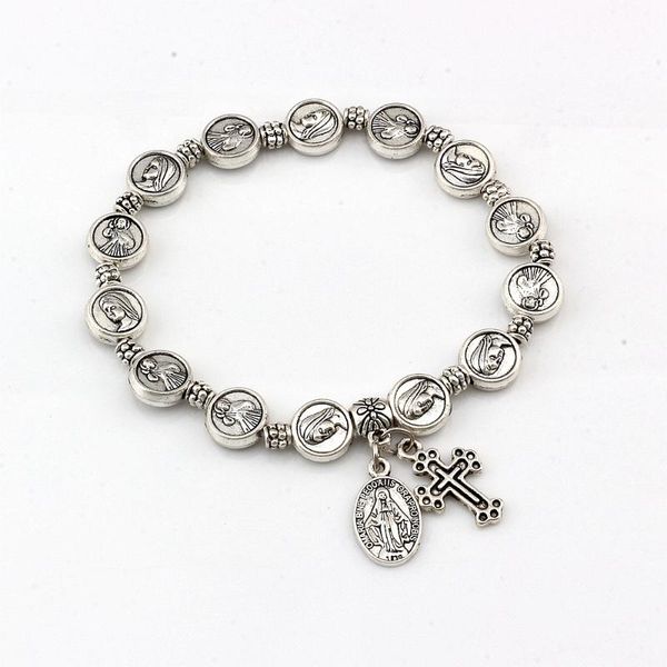1pcs catholic religious alloy bead bangles for men women christ juses cross virgin mary pendant bracelets c-81 charm, Golden;silver
1pcs catholic religious alloy bead bangles for men women christ juses cross virgin mary pendant bracelets c-81 charm, Golden;silver