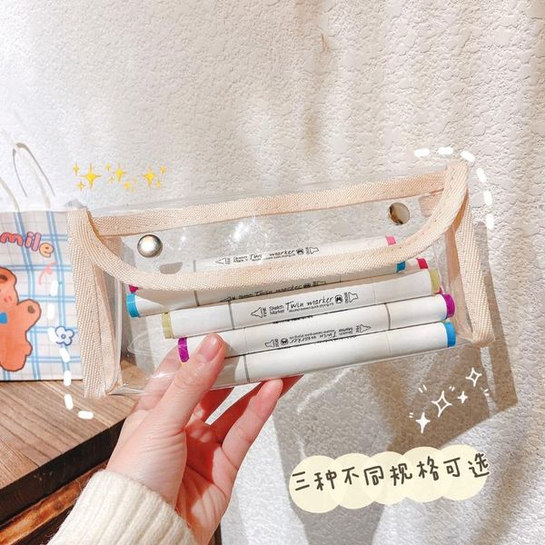 pencil bags kawaii case transparent pu waterproof bag school box supplies stationery organizer large capacity
pencil bags kawaii case transparent pu waterproof bag school box supplies stationery organizer large capacity