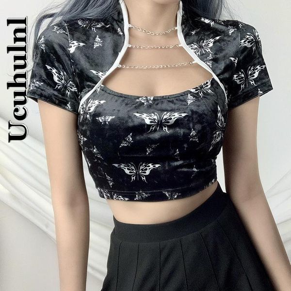 women's t-shirt ucuhulnl velvet short sleeve crop women front hollow out slim elastic butterfly print vintage summer cropped black, White
women's t-shirt ucuhulnl velvet short sleeve crop women front hollow out slim elastic butterfly print vintage summer cropped black, White