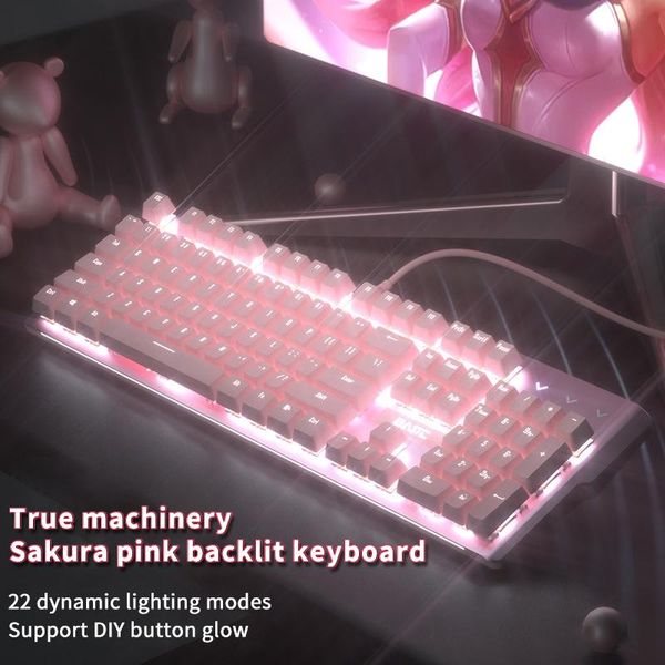 keyboards 2021 girly pink gaming mechanical wired keyboard 104-key white backlight is suitable for pc/lapusb gamer
keyboards 2021 girly pink gaming mechanical wired keyboard 104-key white backlight is suitable for pc/lapusb gamer