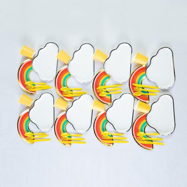 disposable dinnerware 40pcs/set cartoon tableware set rainbow cloud plates cups birthday wedding party baby shower supplies decor
disposable dinnerware 40pcs/set cartoon tableware set rainbow cloud plates cups birthday wedding party baby shower supplies decor