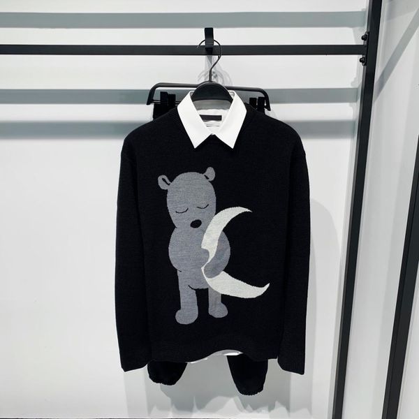 men's sweaters bear print casual sweater slim fit knitted s fashion warm pullovers brand u7fn, White;black
men's sweaters bear print casual sweater slim fit knitted s fashion warm pullovers brand u7fn, White;black