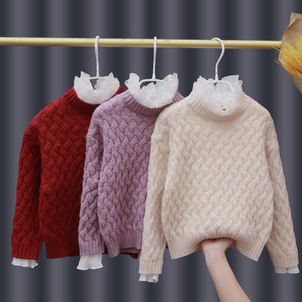 pullover girl sweater autumn winter fashion kids lace collar knitted warm bottoming christmas children's clothing 2021, Blue
pullover girl sweater autumn winter fashion kids lace collar knitted warm bottoming christmas children's clothing 2021, Blue