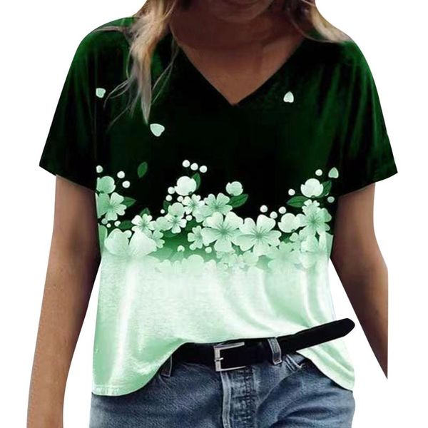 women's t-shirt women floral print summer v-neck short sleeve loose shirts casual harajuku aesthetic graphic tee shirt femme, White
women's t-shirt women floral print summer v-neck short sleeve loose shirts casual harajuku aesthetic graphic tee shirt femme, White