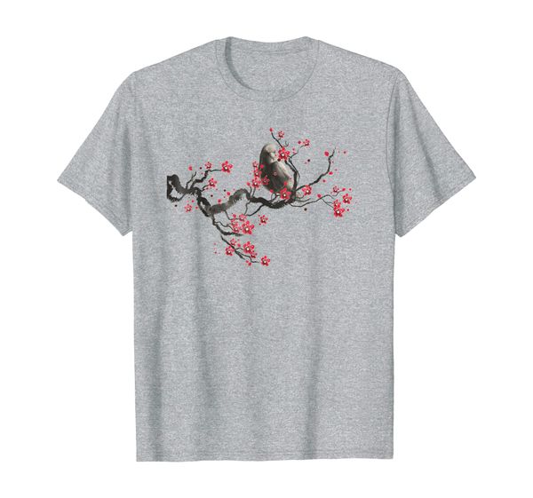 cherry blossom raven t shirt design, White;black