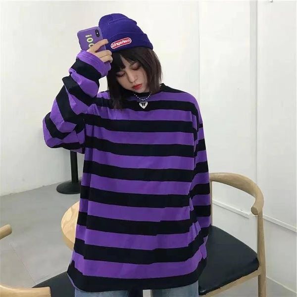 women's t-shirt stripe t shirts women medium-long causal tshirt thin o-neck korean streetwear plus size clothes, White
women's t-shirt stripe t shirts women medium-long causal tshirt thin o-neck korean streetwear plus size clothes, White