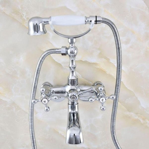 silver polished chrome brass wall mounted dual cross handles clawfoot bathtub faucet handshower - adjusts from 3-3/8" aqg415 bathroom s
silver polished chrome brass wall mounted dual cross handles clawfoot bathtub faucet handshower - adjusts from 3-3/8" aqg415 bathroom s