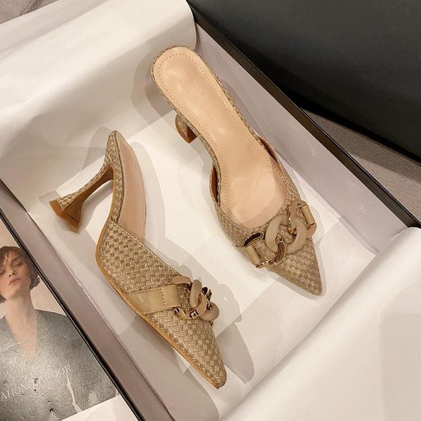 dress shoes woman 2021 female slippers pointed toe heeled mules low rivet high basic rubber rome slides fabric pu hoof slipp, Black
dress shoes woman 2021 female slippers pointed toe heeled mules low rivet high basic rubber rome slides fabric pu hoof slipp, Black