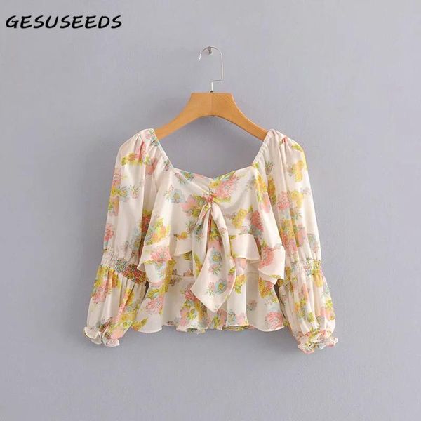 women's blouses & shirts summer long sleeve shirt women floral print blouse vintage ruffle corset square neck chiffon elegant zip up be, White
women's blouses & shirts summer long sleeve shirt women floral print blouse vintage ruffle corset square neck chiffon elegant zip up be, White