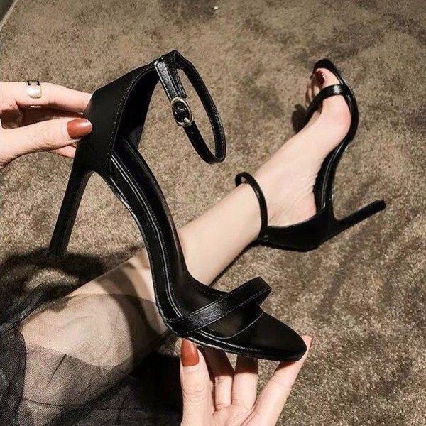 high heeled women's shoes 2021 summer thin high-heeled breathable one line buckle fashion sandals dress, Black
high heeled women's shoes 2021 summer thin high-heeled breathable one line buckle fashion sandals dress, Black
