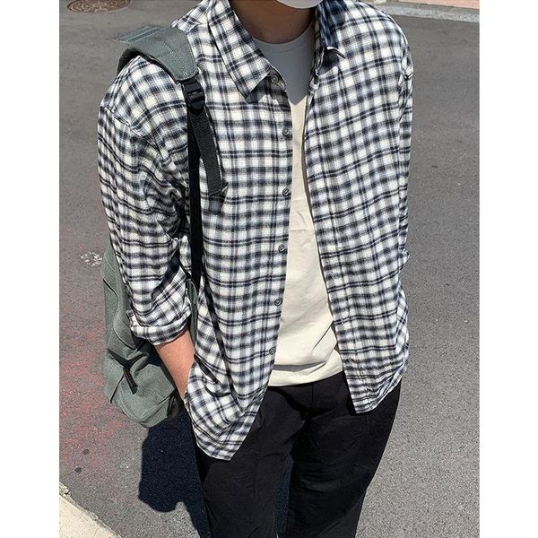 men's casual shirts japanese wear spring and summer thin plaid shirt literary clothing 2021 all-match long-sleeved fresh, White;black
men's casual shirts japanese wear spring and summer thin plaid shirt literary clothing 2021 all-match long-sleeved fresh, White;black