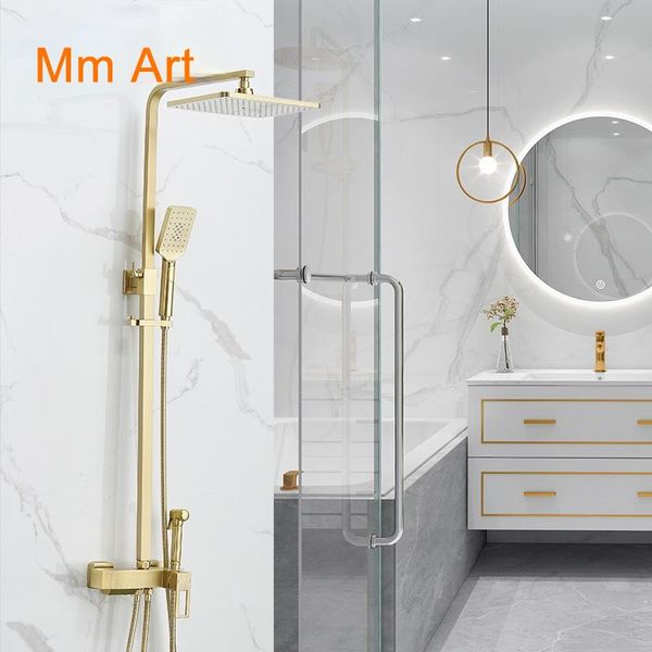 bathroom shower sets light luxury copper brushed gold head set household nozzle golden faucet
bathroom shower sets light luxury copper brushed gold head set household nozzle golden faucet