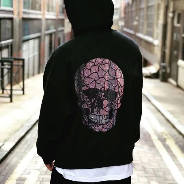 men's hoodies & sweatshirts winter must-have hoodie luxury trend fleece warm sweat shirt casual solid color drill skull clothing, Black
men's hoodies & sweatshirts winter must-have hoodie luxury trend fleece warm sweat shirt casual solid color drill skull clothing, Black